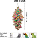 Natural colored wooden blocks hanging parrot chew accessory
