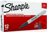 Sharpie fine point black markers box packaging