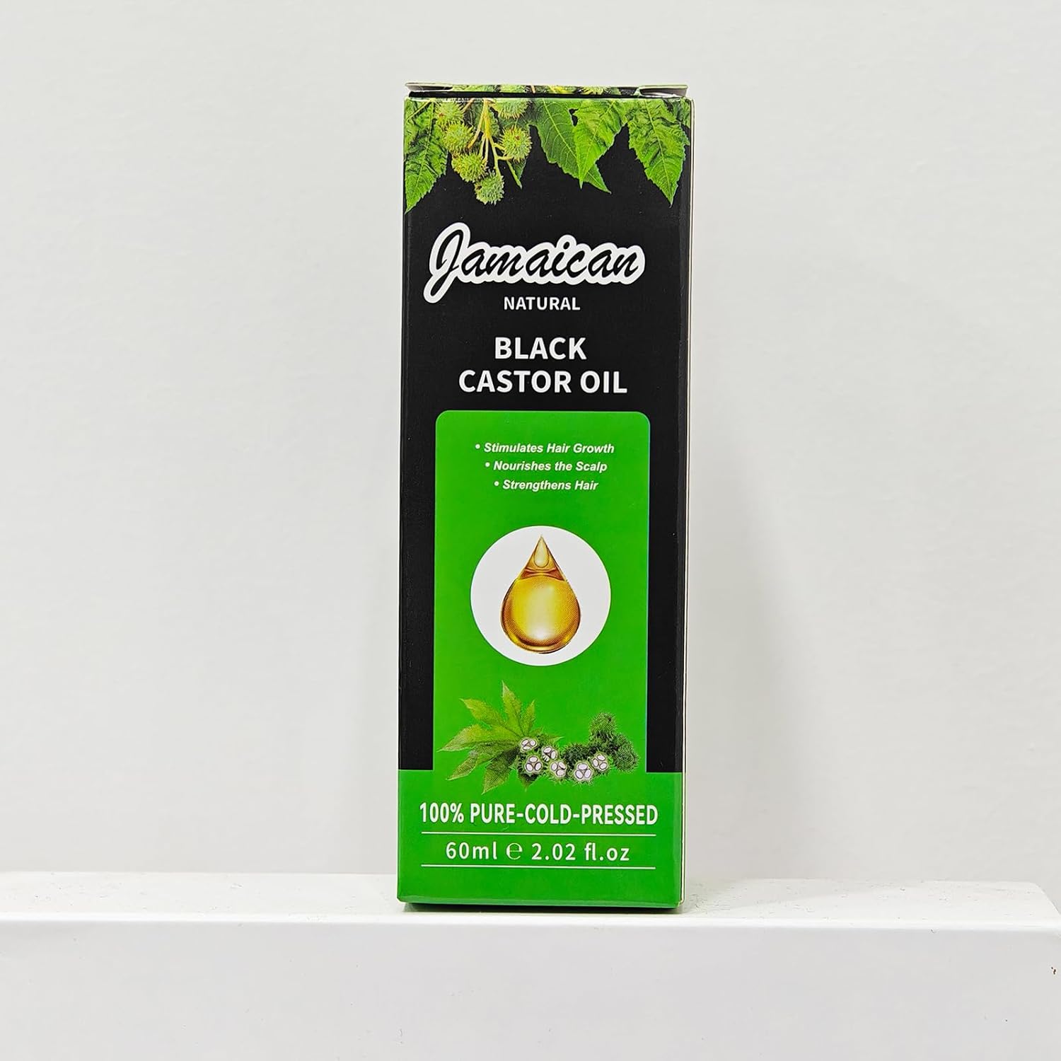 Holy Natural Jamaican Black Castor Hair Oil front bottle view for organic hair growth