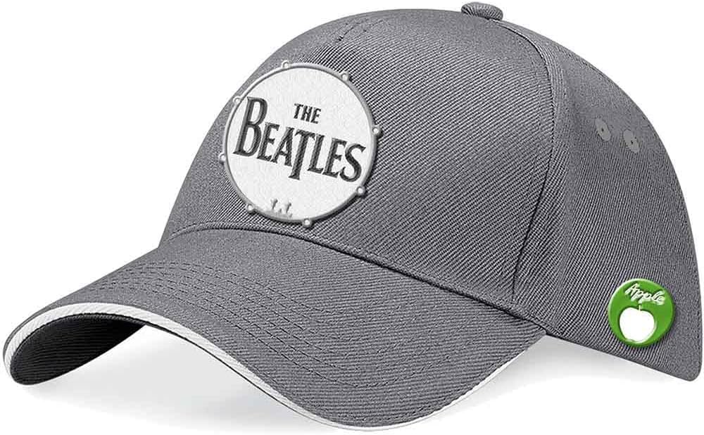 The Beatles classic drum logo grey baseball cap front view official headwear