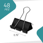Extric 0.75 inch black binder clips open view