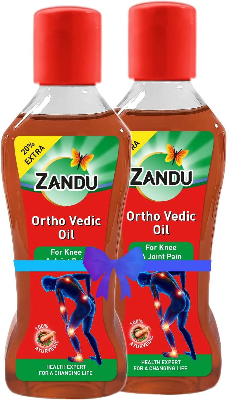 Zandu Ortho Vedic Oil, 120ml (Pack of 2), Ayurvedic Oil for Relief from Knee and Joint Pain,Muscle Pain, Osteoarthritis Visible Improvement in 7 days - Image 1