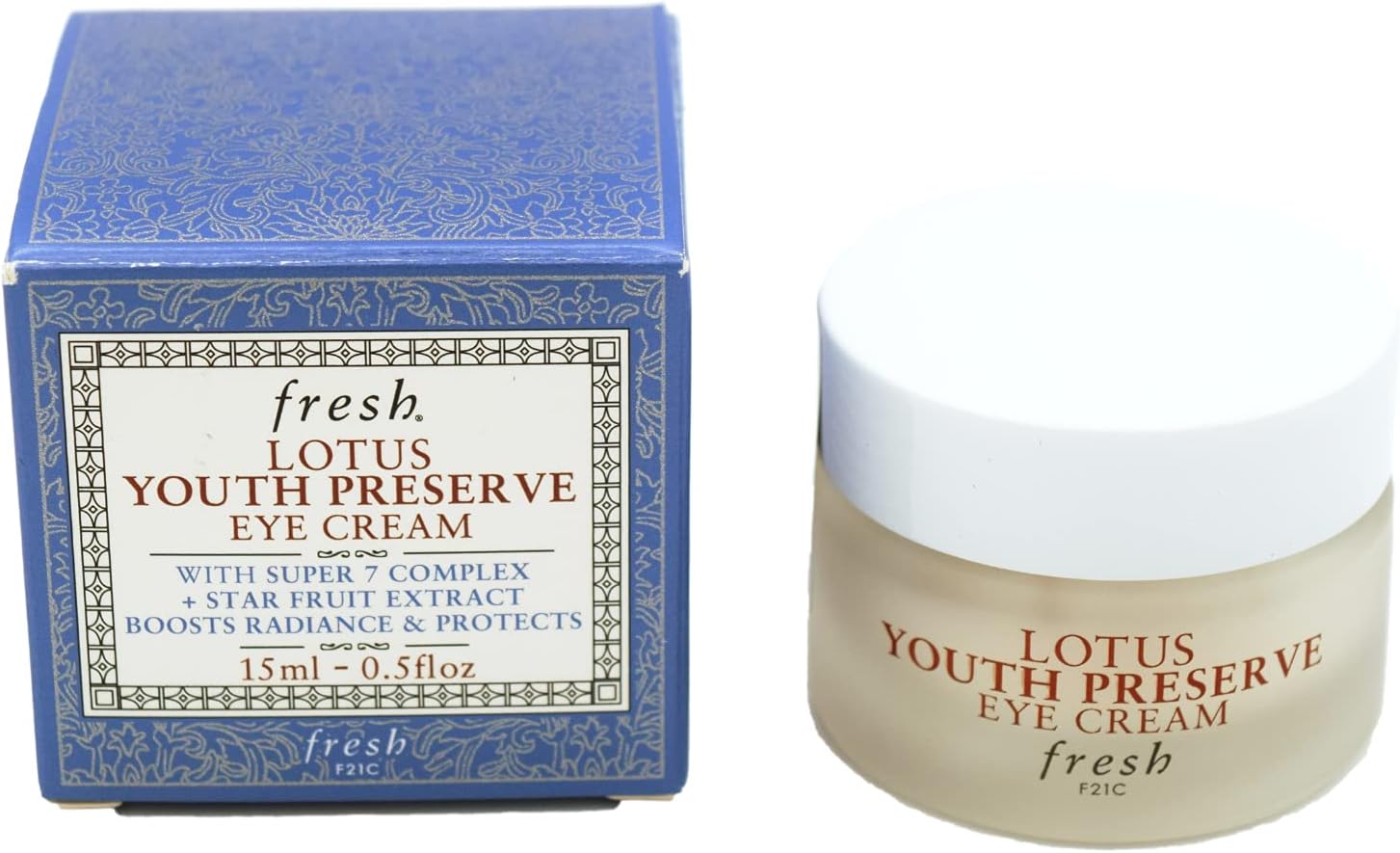 Fresh Lotus Youth Preserve Eye Cream 0.5 Ounce front jar view anti aging cream
