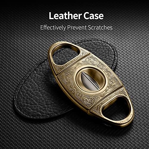 V-Cut Cigar Cutter, Sharp Blade Stainless Steel Carved Cigar Guillotine Scissors with Gift Box(Color:Silver) - Image 5