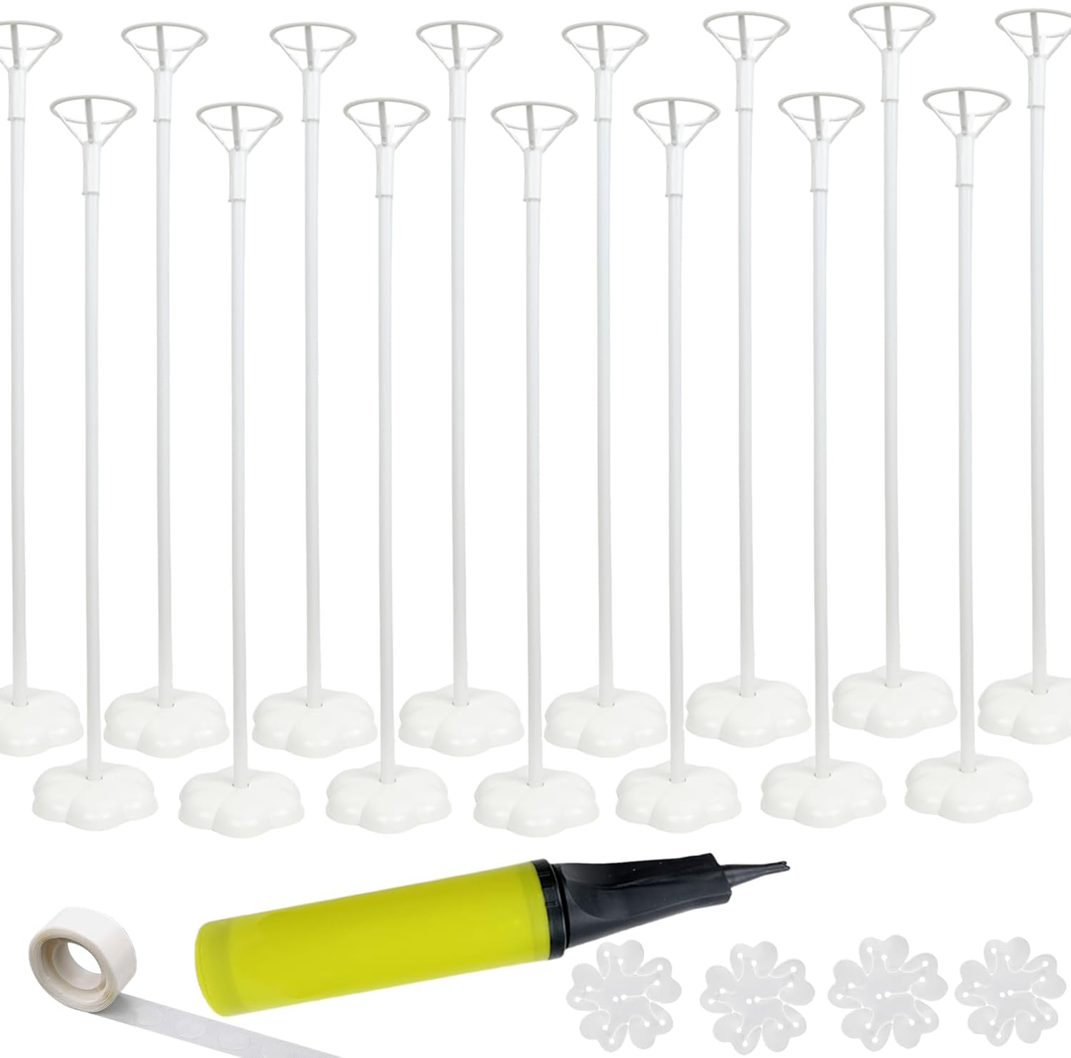 Efay balloon stand kit 15 pack with white plastic poles and bases