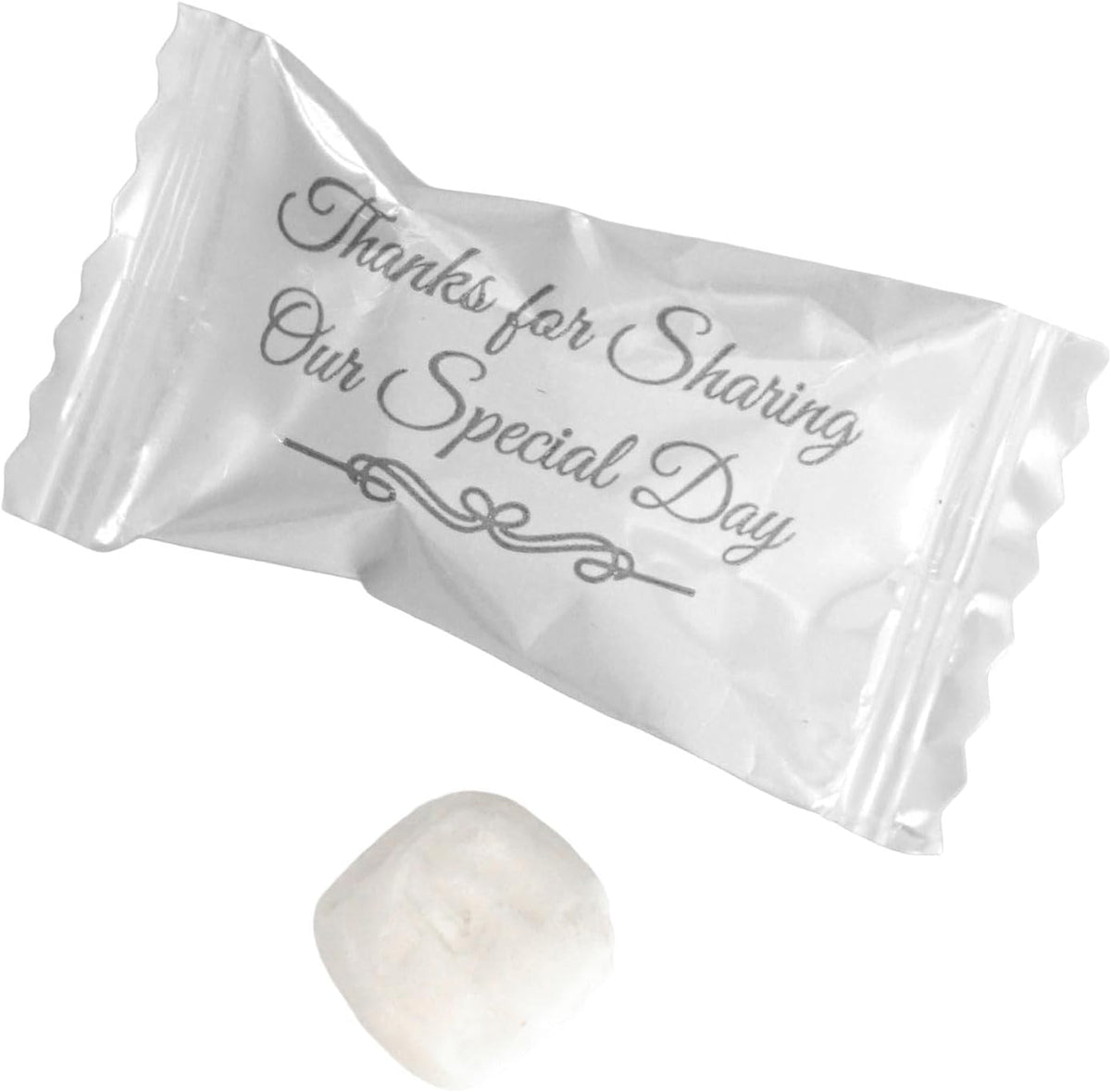 Fun Express after-dinner butter mints displaying the elegant preprinted thank you message.