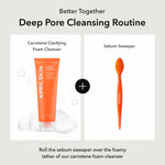 Aprilskin acne facial wash cleanser texturizing foam on a soft silicone exfoliating brush.