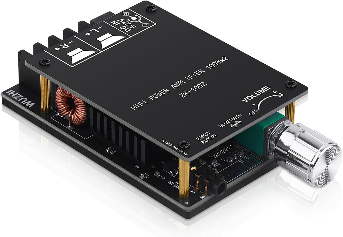 Bluetooth Audio Amplifier Board, ZK-TB21 2.1CH 50W x 2 +100W Subwoofer Amp | Power Amplifier with Treble and Bass Control, Bluetooth5.0 and AUX Inputs, Stereo Digital AMP for DIY Home Speakers - Image 10