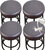 PU Bar Stool Covers - Waterproof, Washable Round Seat Covers with Elastic Bands for 12-17 Inch Chairs (4Pcs, Gray) - Image 9
