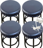 PU Bar Stool Covers - Waterproof, Washable Round Seat Covers with Elastic Bands for 12-17 Inch Chairs (4Pcs, Gray) - Image 10