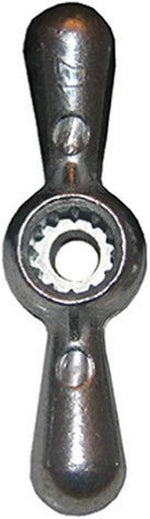 Side profile of metal tee handle for garden hose valve