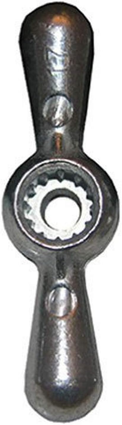 Side profile of metal tee handle for garden hose valve