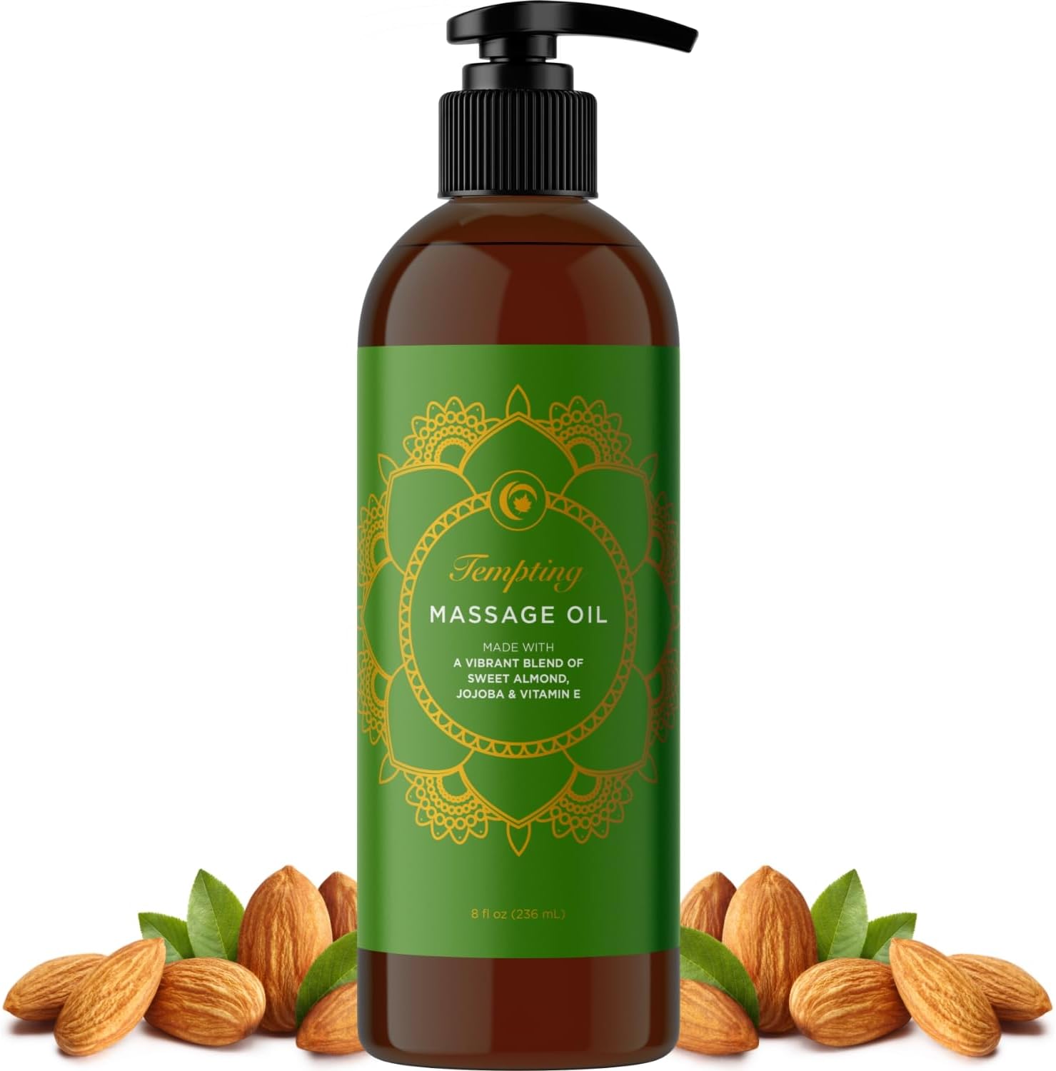 Luxurious Tropical Massage Oil for Couples - Easy Glide Non Greasy Sensual Massage Oil for Date Night with Silky Smooth Sweet Almond Oil Coconut and Jojoba - Vegan Non GMO & Gluten Free (8 Fl Oz) - Image 1