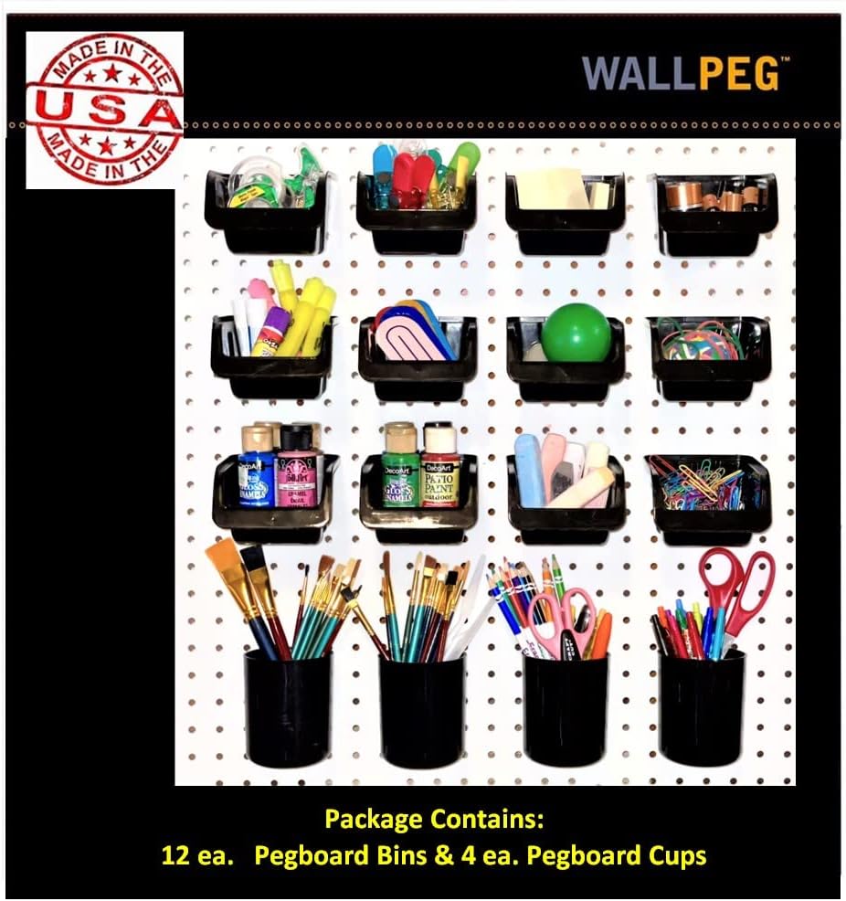 WallPeg pegboard bins storage bins kit front view
