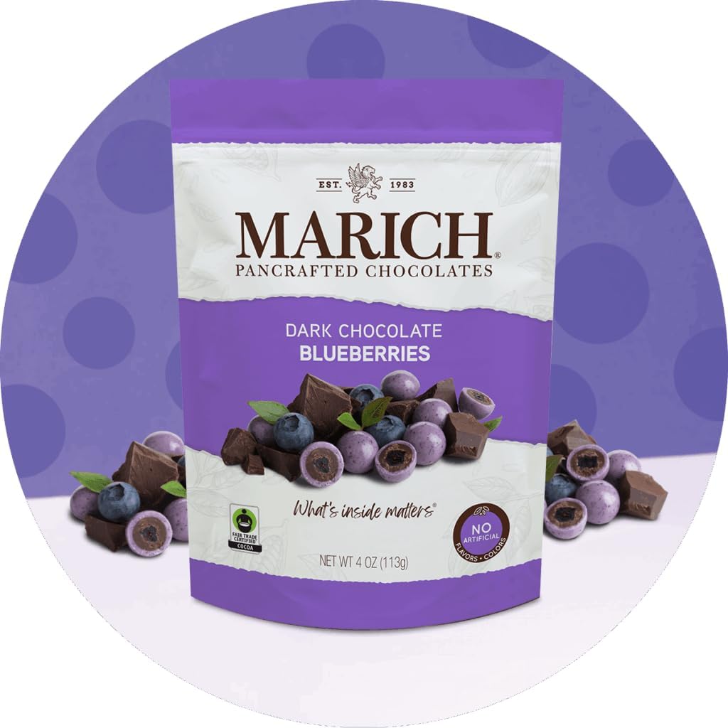 Marich Dark Chocolate Blueberries pouch front view gourmet snack