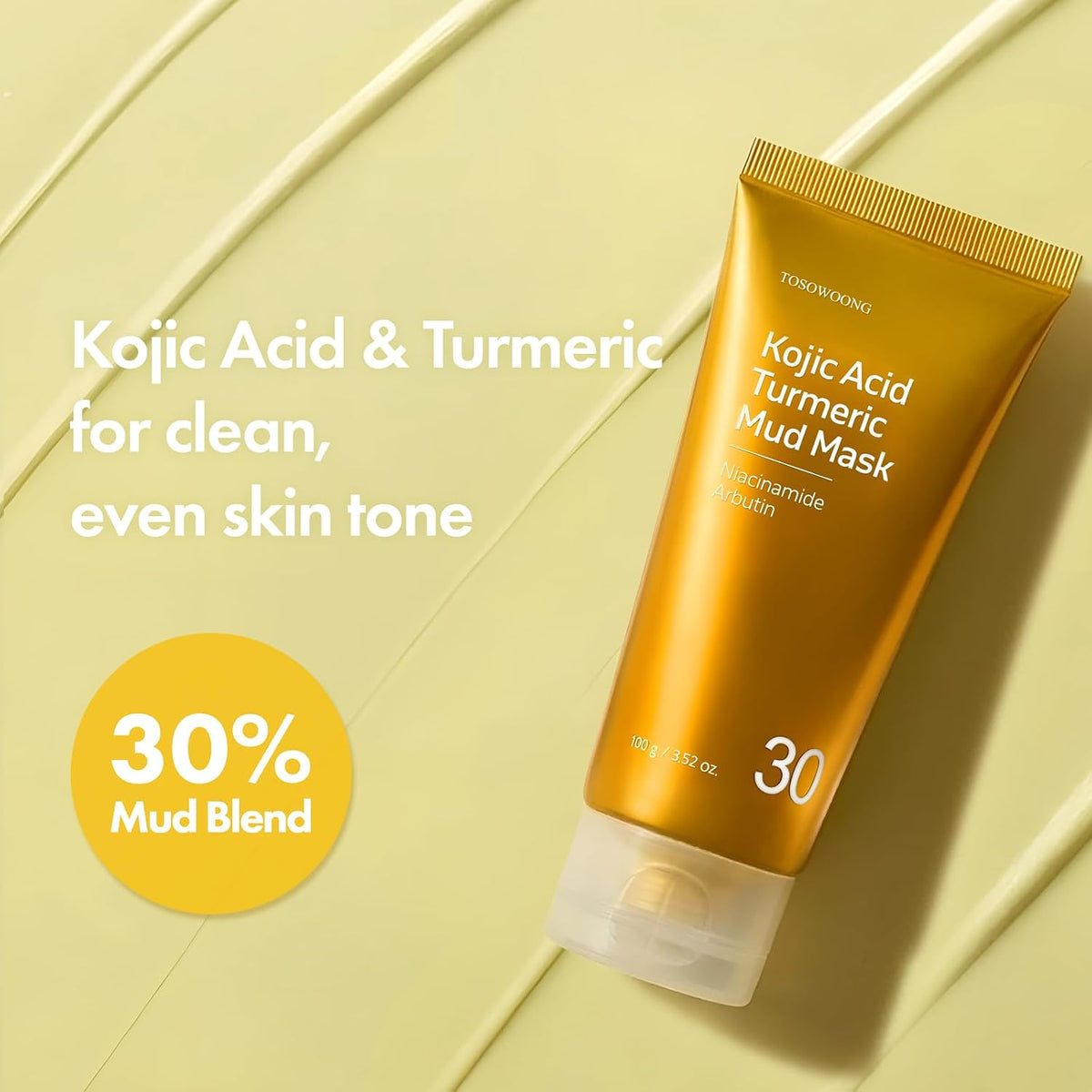 Korean brightening clay face mask texture smooth cream application for dark spot removal.