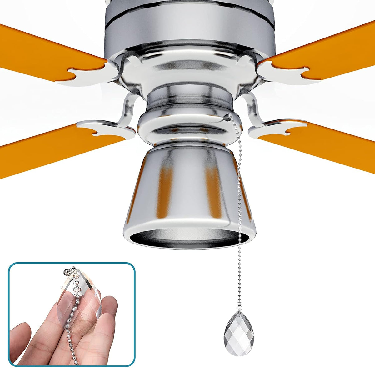 Transparent storage box containing Lingtong fan pull chains
