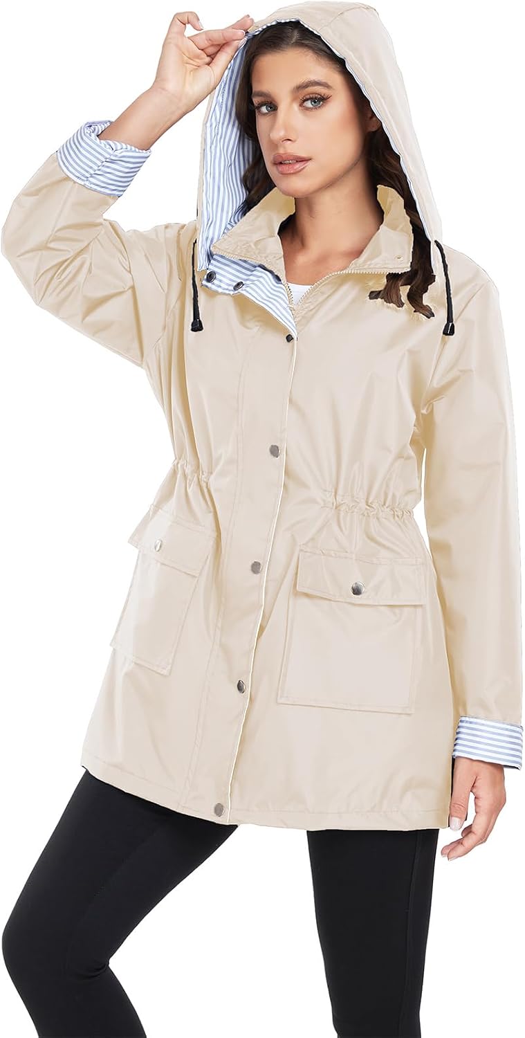 Arthas waterproof jacket front zipper and button closure