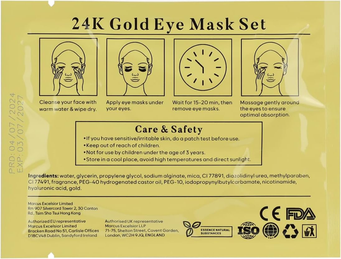 BLOOMORA 24K Gold Under Eye Patches (30 Pairs) - For Dark Circles & Puffiness - Hydrating Eye Mask for a Revitalized Look - Image 9