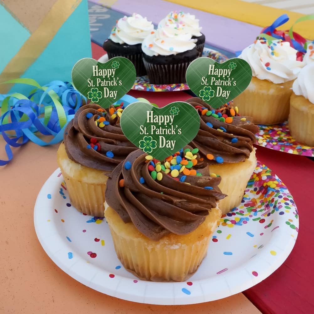 Graphics and More St. Patrick Day food safe party toppers angled view