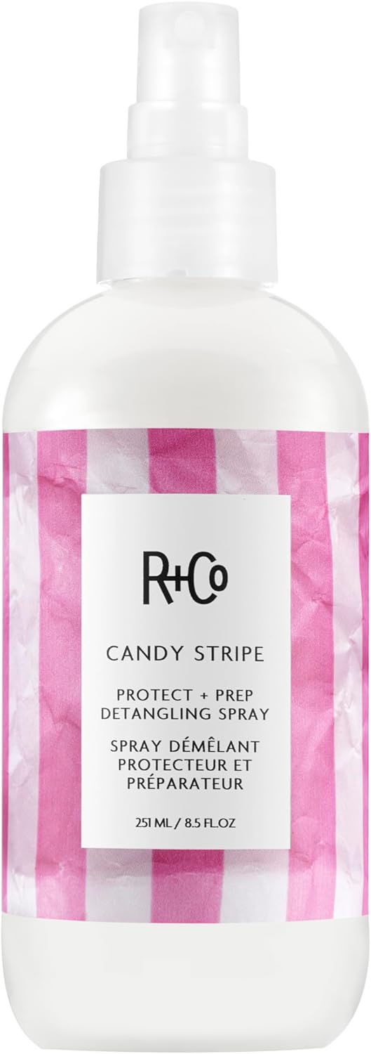 R+Co Candy Stripe Protect + Prep Detangling Spray | Instantly Detangles, Nourishes Hair, Prevents Breakage | Vegan + Cruelty-Free | 8.5 Fl Oz - Image 1