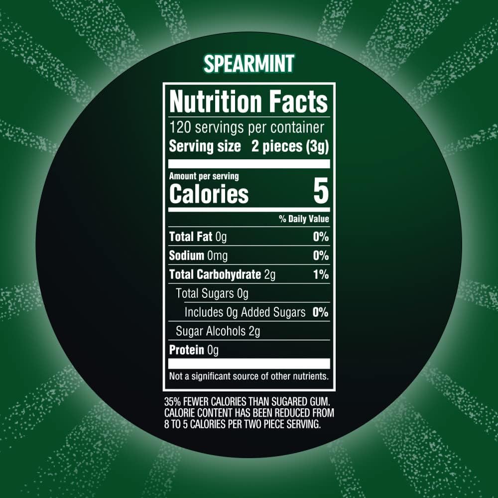 Eclipse Spearmint Sugarfree Chewing Gum single sixty count bottle standing upright