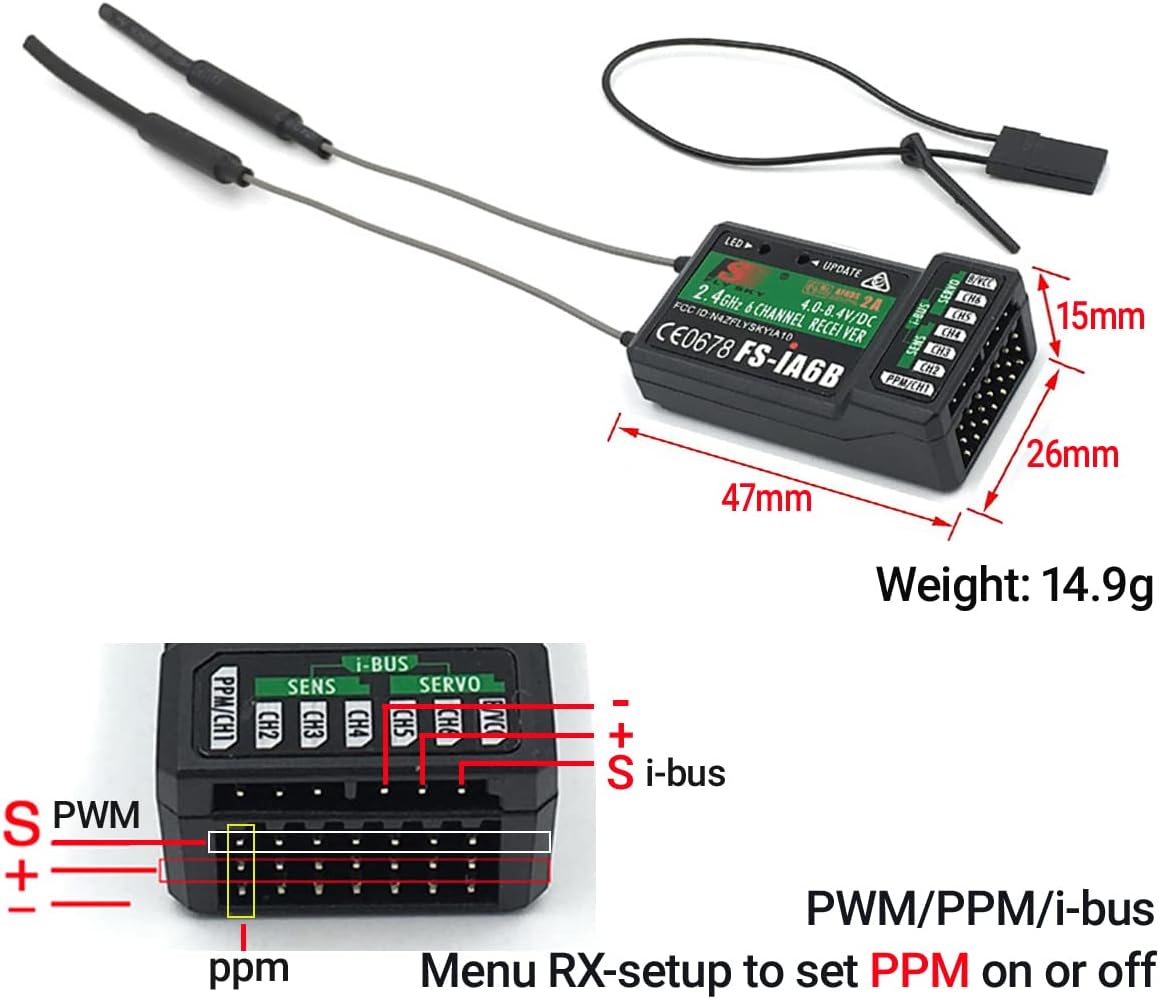 Complete Flysky FS-i6 transmitter and receiver package setup.