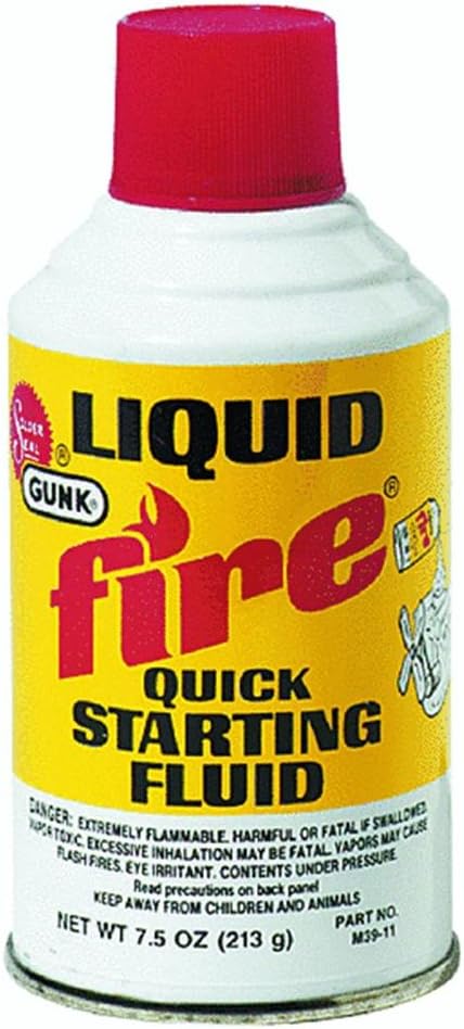 Motor Medic Gunk Liquid Fire Starting Fluid front view aerosol can.