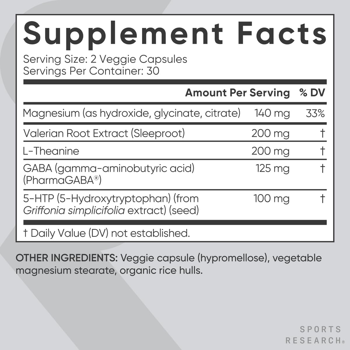 Authentic imported USA sleep complex dietary supplement for nighttime calm.