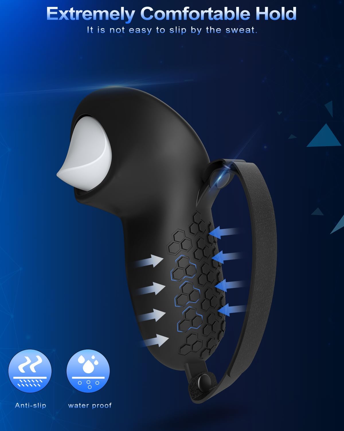 Side profile of controller sleeve highlighting ergonomic contours