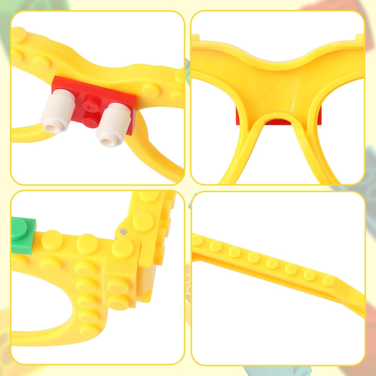 Children playing with building brick party favors
