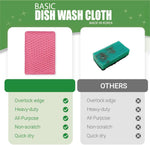 Set of ten pink dishwashing cloths stacked