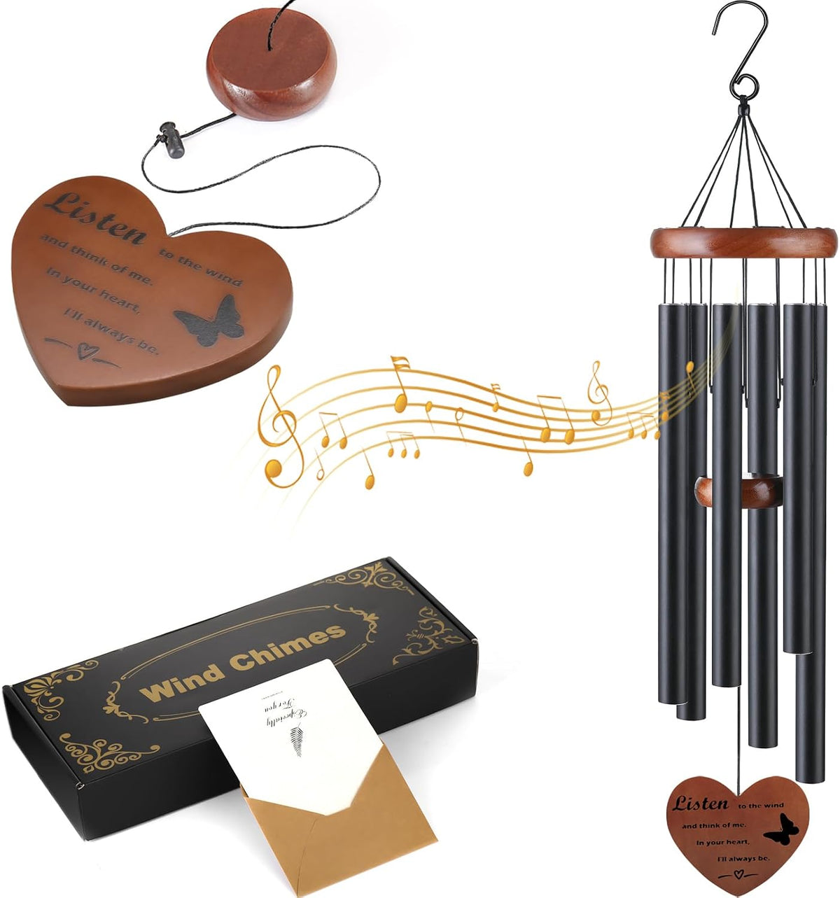 Memorial Wind Chimes, Sympathy Gift for Loss of Loved One, Outdoor Garden | A heartfelt sympathy gift and memorial wind chime with soothing sounds, bringing comfort, peace, and lasting remembrance - Image 9
