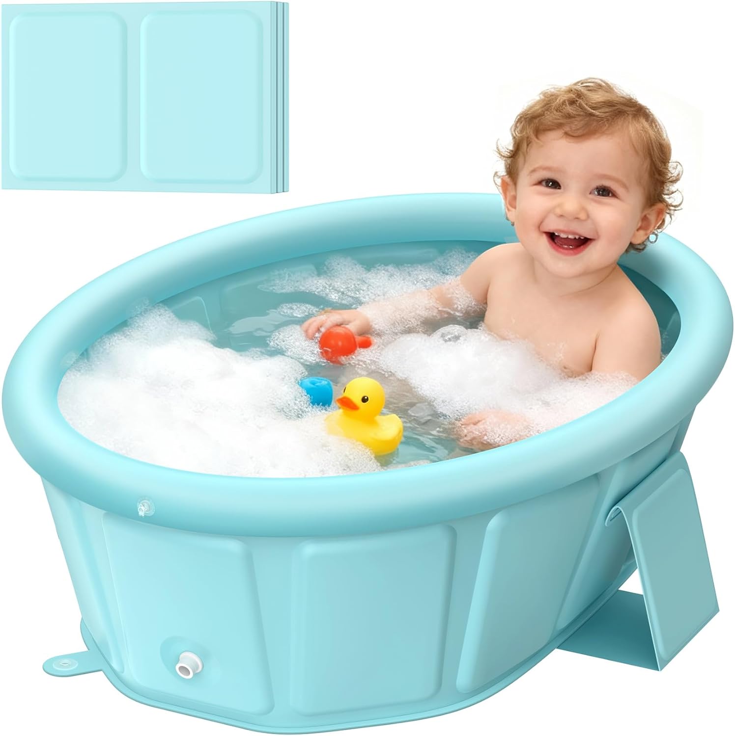 Ankzwee inflatable baby bathtub front view portable travel tub