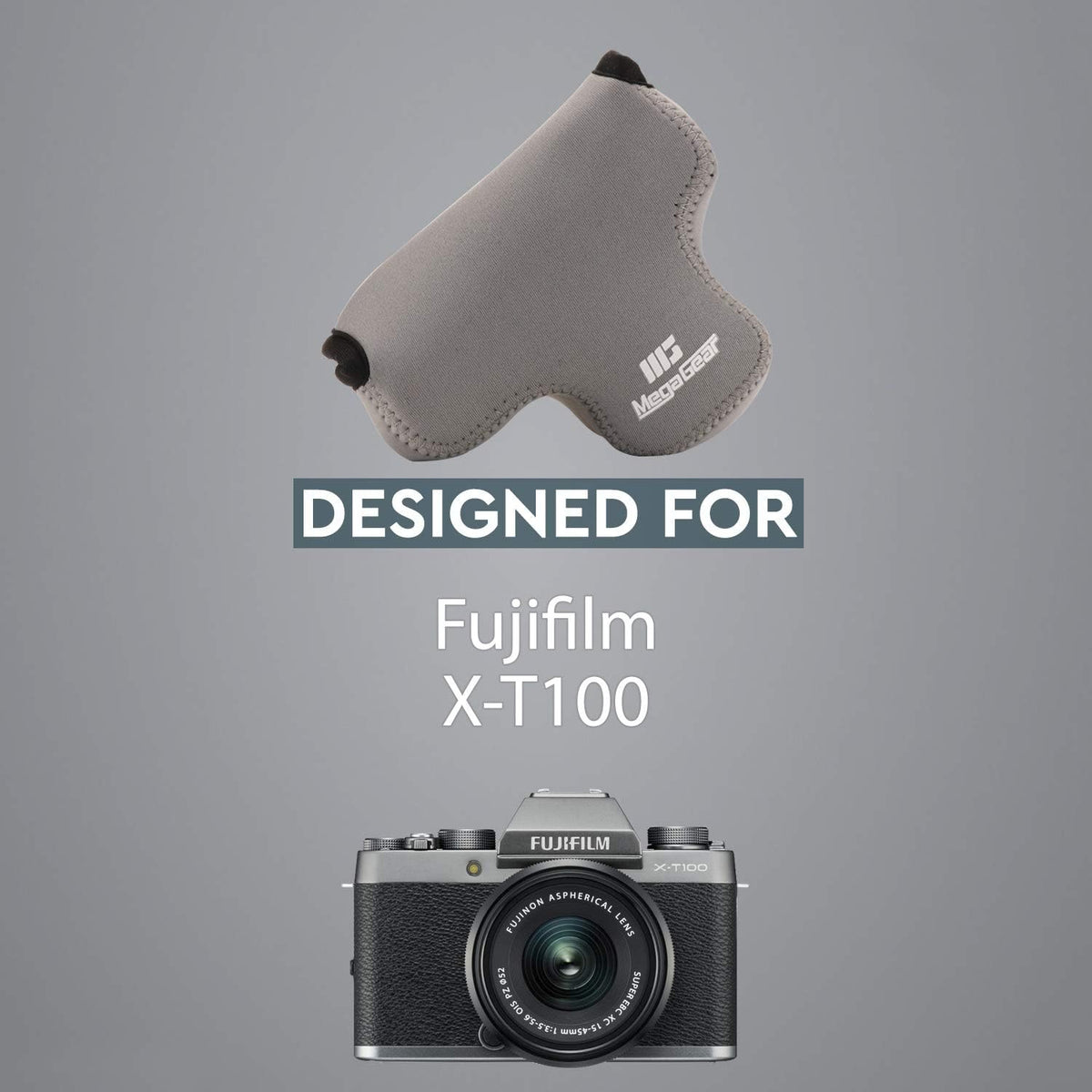Protective neoprene camera pouch open view