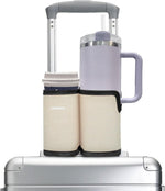2 in 1 Luggage Cup Holder for Suitcase Airplane Drink Carrier Travel Gray | Airplane cup holder|for stanley cup|Hands Free|Coffee Beverage Organizer Gifts for Travelers - Image 9
