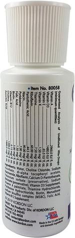 Oasis daily high potency water soluble bird vitamin supplement back label showing information