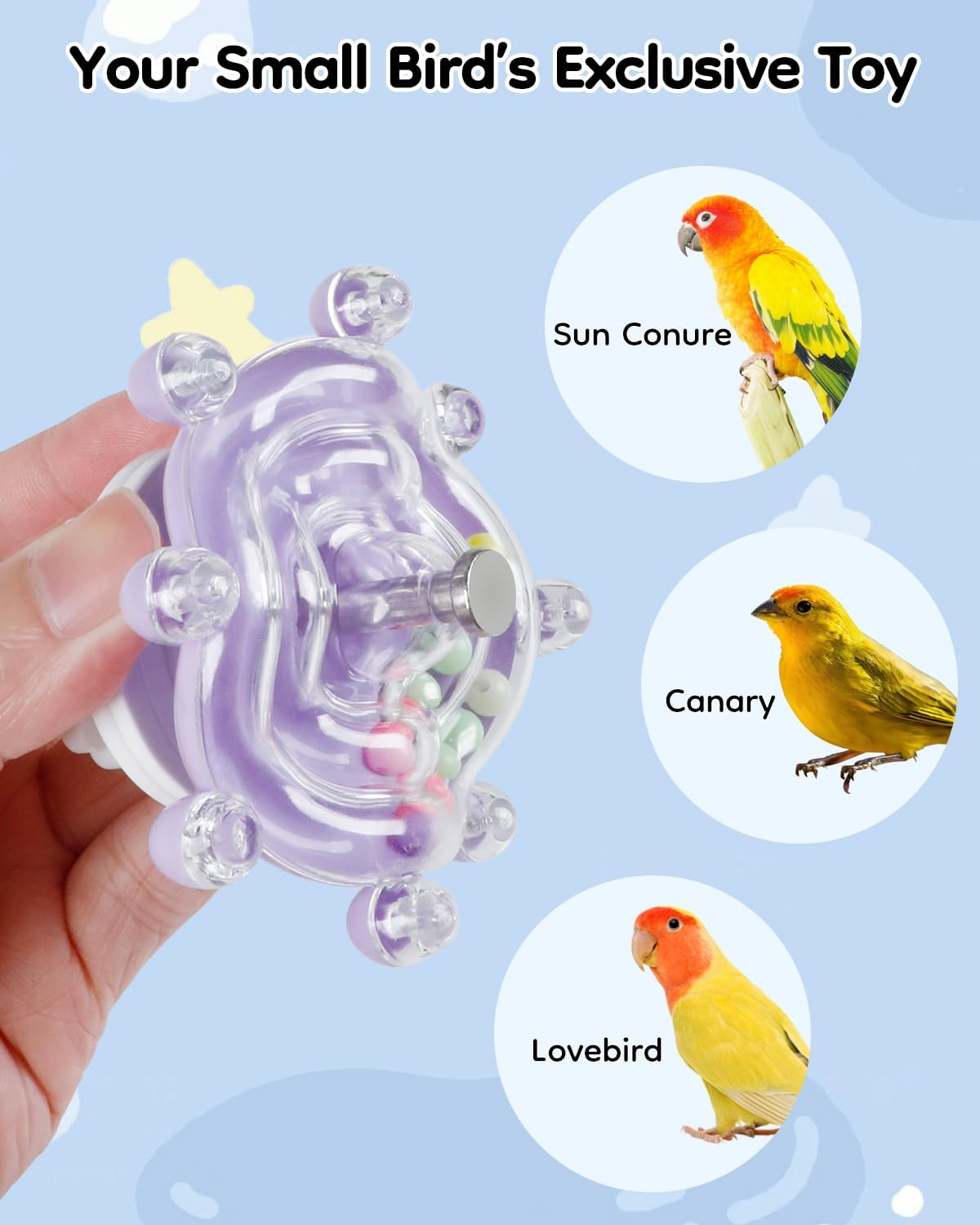 Pawfly budgie play toys dimensions and ring fastener installation mechanism