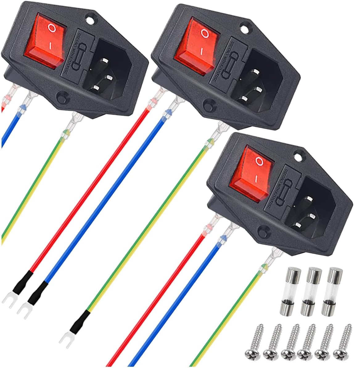 MKBKLLJY rocker switch power socket inlet module front view