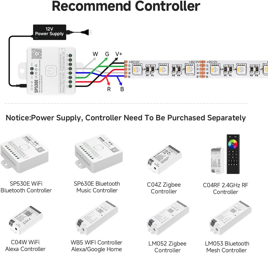 BTF-LIGHTING LED strip light illuminated in cool white mode