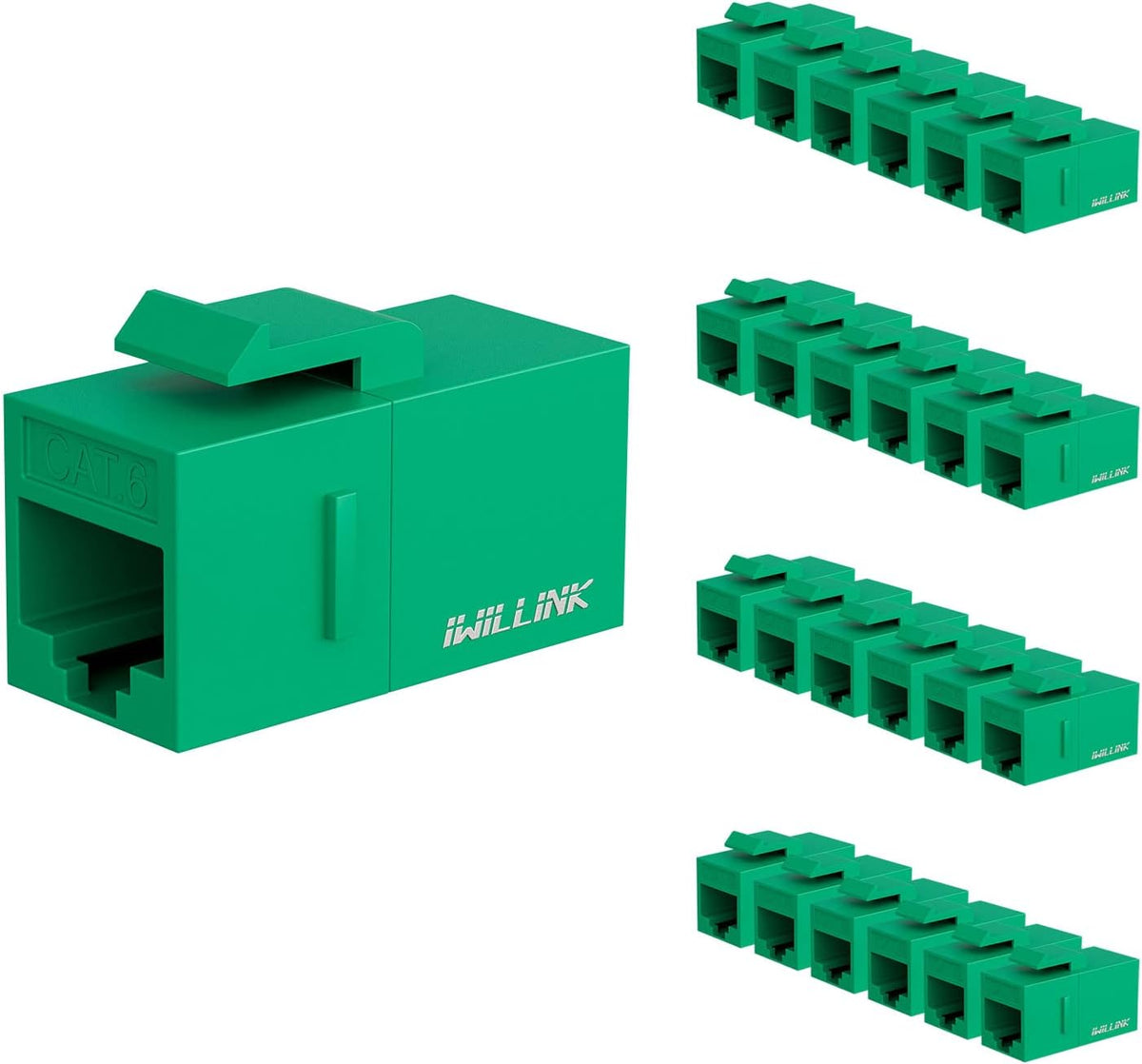 iwillink RJ45 Cat6 Keystone Coupler, Keystone Jack 25-Pack, Red | Female to Female Cat6 Keystone Jack, UTP RJ45 Keystone Coupler Insert, Ethernet Coupler for Cat6/Cat5e/Cat5 - Image 9