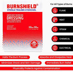 Individual 4x4 sterile foil pouch of Burnshield hydrogel cooling pad.