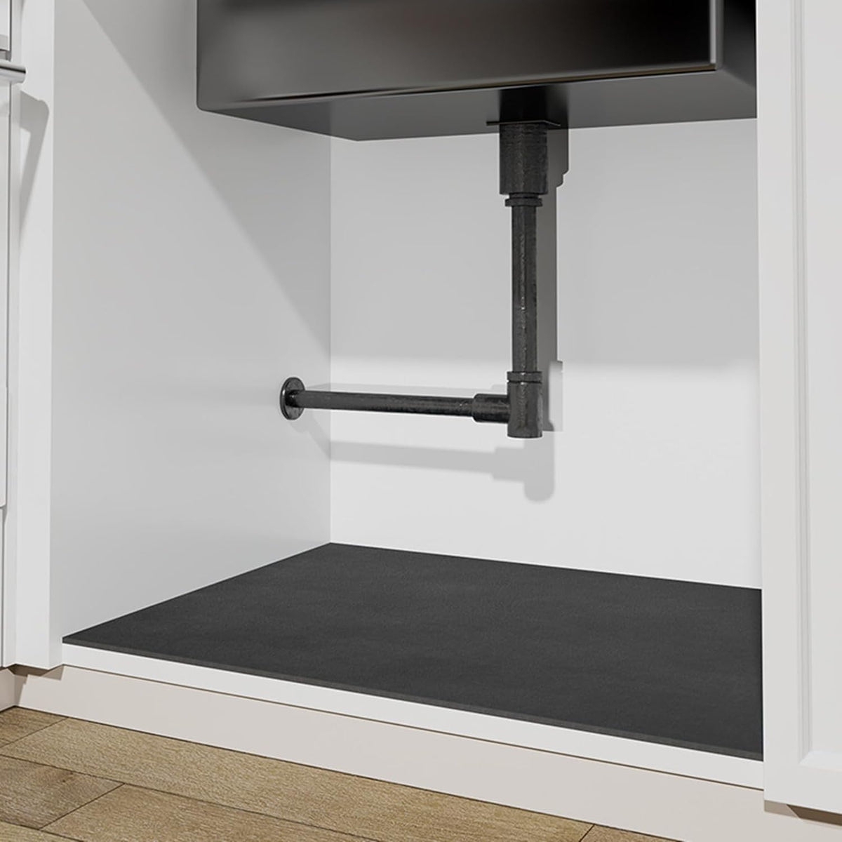 Banebor under sink mat front view in grey