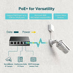 TP-Link 5 port desktop network switch rear view displaying shielded RJ45 ports and power input
