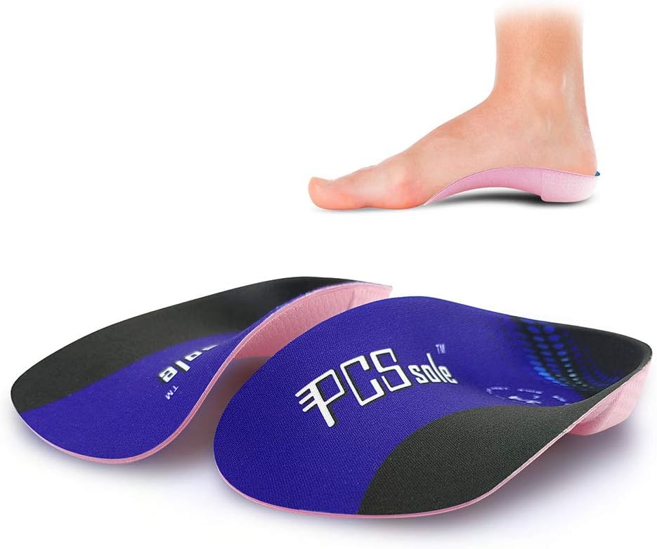 PCSsole orthotic shoe insert front view showing high arch support