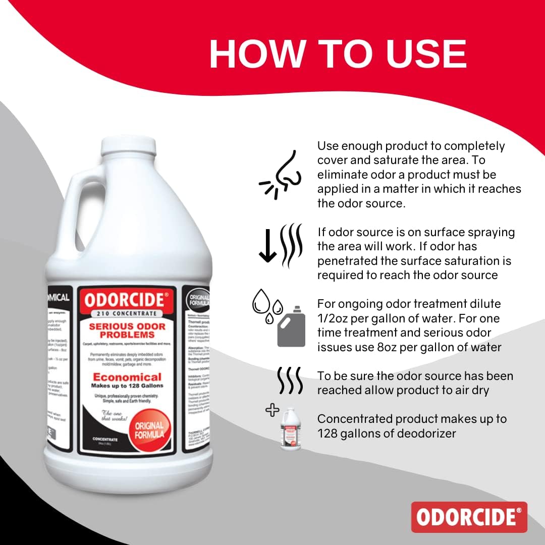 Odorcide sixty four ounce deodorizer bottle for pet and smoke smell removal