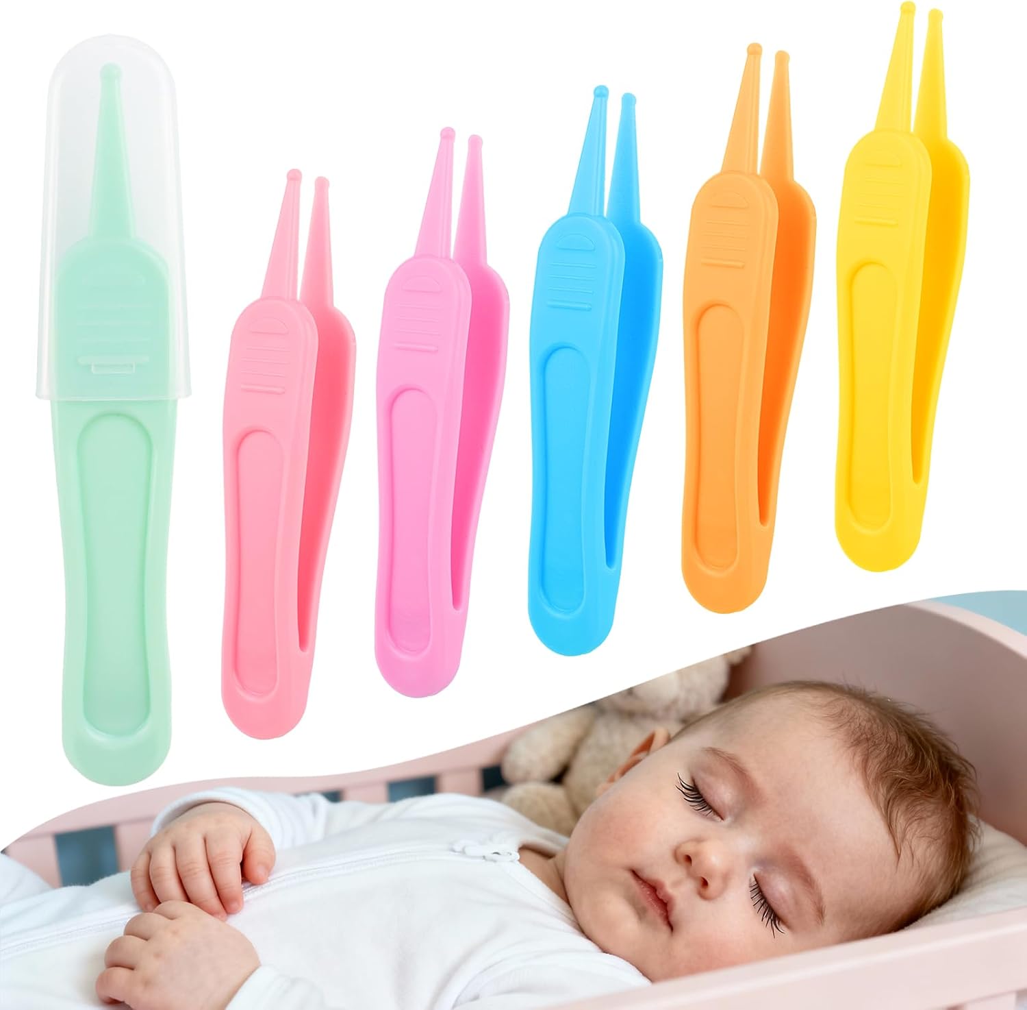 Ecnhive 6 piece infant baby nose picker set front view