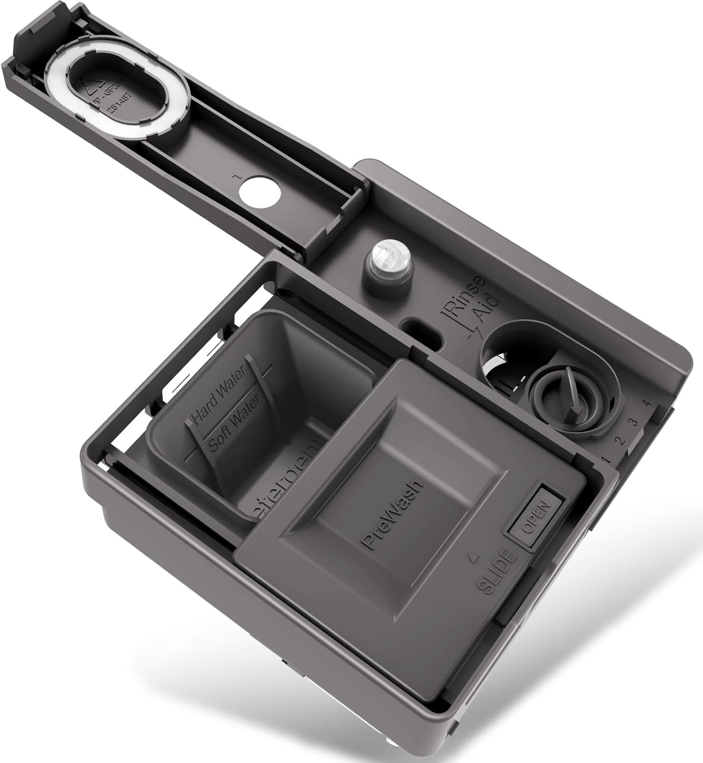 Upgraded W10876529 Dishwasher Detergent Dispenser Compatible with Whirlpool Kenmore Jenn-Air Dishwasher Soap Dispenser Replacement Parts W10620297 W10620299 AP6024305 PS11738149 Rinse Aid Dispenser - Image 1