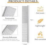 Close-up of the rounded ends on the metal pet comb showing skin safe protection features.