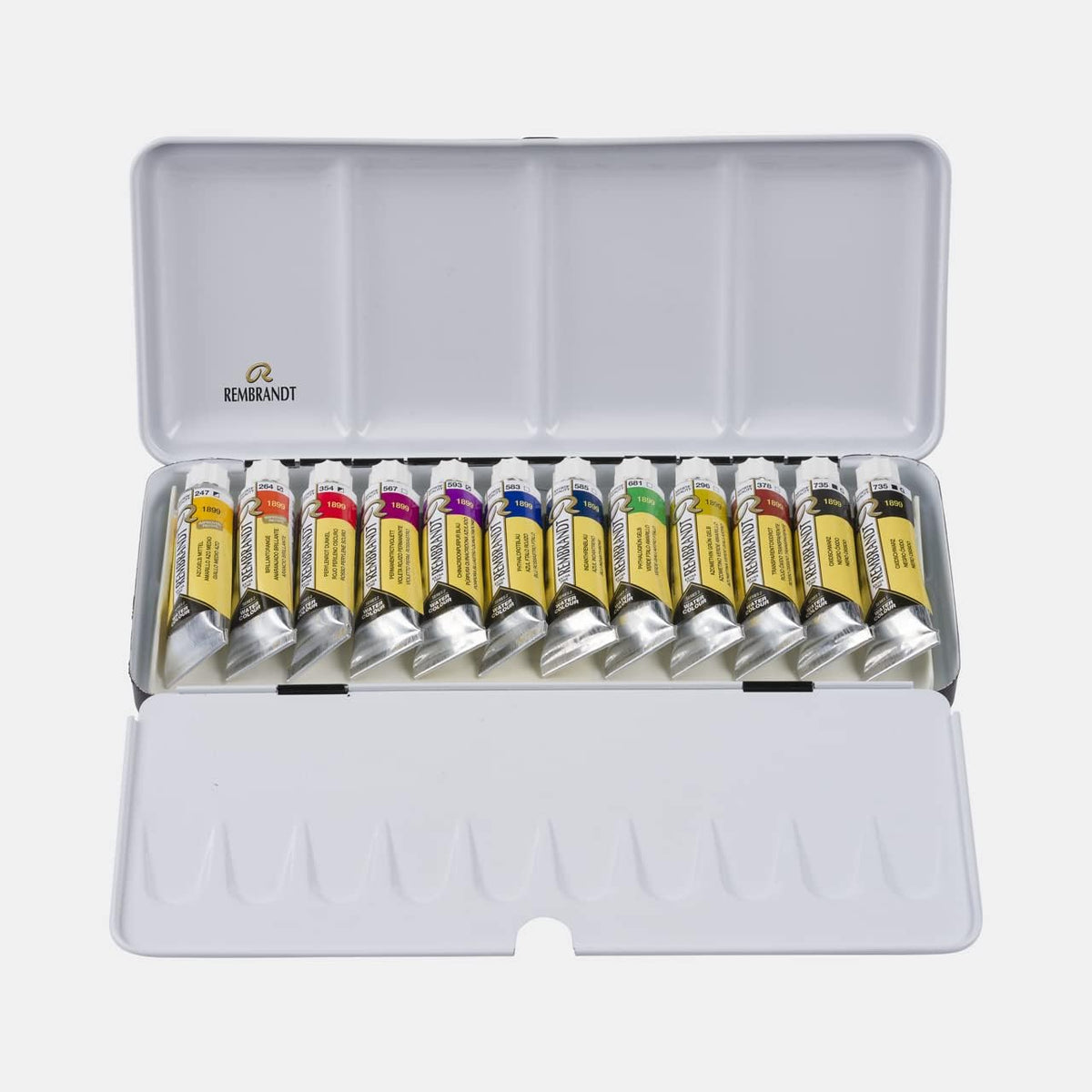 Rembrandt professional watercolour color swatch and granulation sample